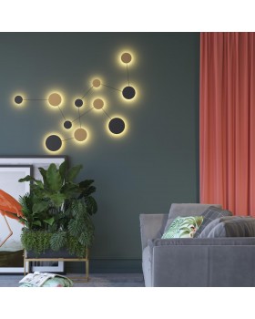 4211/51WL HIGHTECH ODL20 137 черн/золот/металл Настенный светильник провод 2,2м LED 29W GALAXY-foto3