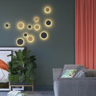 4211/51WL HIGHTECH ODL20 137 черн/золот/металл Настенный светильник провод 2,2м LED 29W GALAXY-foto3