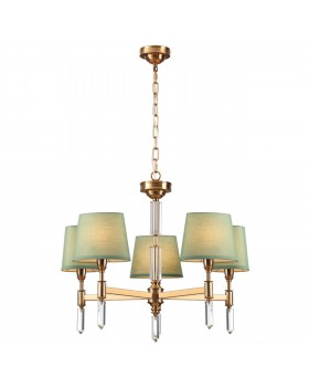 4887/5 MODERN ODL_EX22 89 бронзовый/зеленый/абажур ткань Люстра E14 5*40W LONDON-foto7