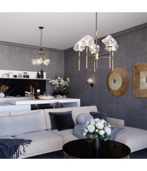 4789/1 LOFT ODL21 501 черный/золотой/прозрачный Подвес G9 1*40W STONO-foto3