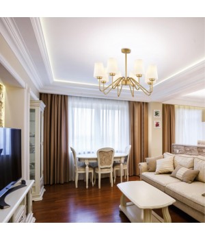 3791/8C NEOCLASSI LN19 132 золотой, белый Люстра на штанге E27 8*60W 220V OLIVIA-foto4