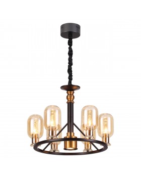 4700/6 COUNTRY ODL20 485 черный/бронзовый/янтарный Люстра E14 6*40W + GU10 1*50W GRIF-foto4
