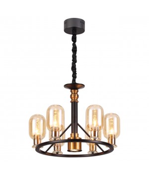 4700/6 COUNTRY ODL20 485 черный/бронзовый/янтарный Люстра E14 6*40W + GU10 1*50W GRIF-foto4