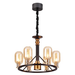 4700/6 COUNTRY ODL20 485 черный/бронзовый/янтарный Люстра E14 6*40W + GU10 1*50W GRIF-foto4
