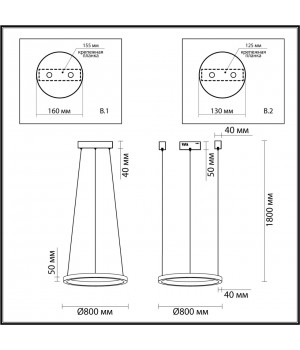 3885/45LG L-VISION ODL20 113 мат. золот/металл Подвесной светильник LED 4000K 52W 3100Лм (2 вида крепления) 220V BRIZZI-foto2