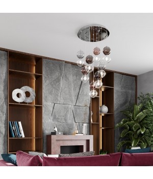 4980/1B PENDANT ODL22 298 хром/коричневый/стекло Подвес G9 1*40W TWIXY-foto3