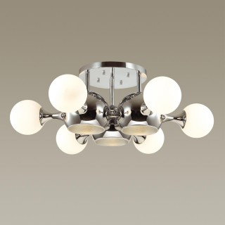 3972/9C MODERN ODL18 327 хром/белый Люстра потолочная IP20 E27, E14 3*60W, 6*40W 220V MIOLLA-foto3