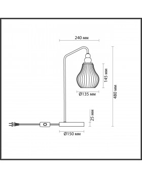 4562/1T MODERNI LN21 119 латунь Настольная лампа E27 60W 220V ELEONORA-foto2