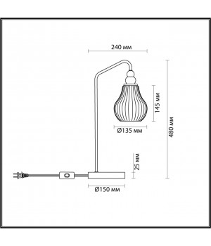 4562/1T MODERNI LN21 119 латунь Настольная лампа E27 60W 220V ELEONORA-foto2