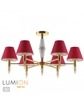 4514/6C NEOCLASSI LN20 184 античная латунь, красный Люстра потолочная E27 6*60W 220V VANESSA-foto5