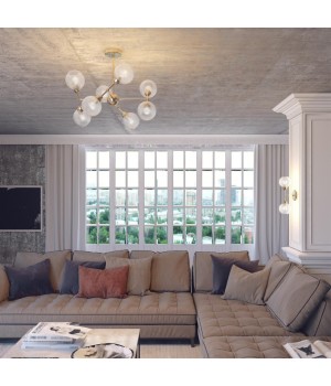 3752/8C MODERNI LN19 084 золотой Люстра на штанге E14 220V EVERLY-foto3