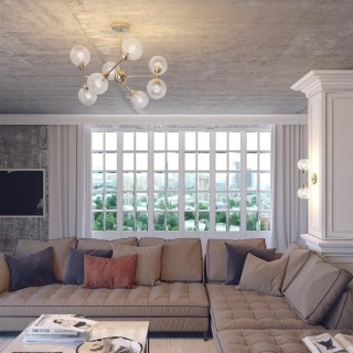 3752/8C MODERNI LN19 084 золотой Люстра на штанге E14 220V EVERLY-foto3