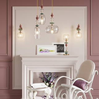 4855/1A CLASSIC ODL_EX21 67 золото/разноцветн./керамика/стекло Подвес E14 1*40W BIZET-foto3