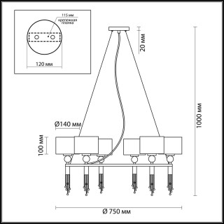 4516/6 NEOCLASSI LN20 176 античная латунь, черный Люстра E27 6*60W 220V SANTIAGO-foto2