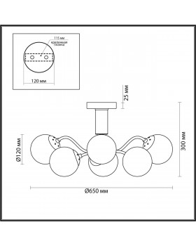 4555/6C MODERNI LN21 079 матовое золото Люстра потолочная E14 6*40W 220V CANDICE-foto2