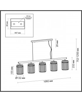 4987/5 CLASSIC ODL22 491 золотой/хрусталь Люстра E14 5*40W VASSA-foto2