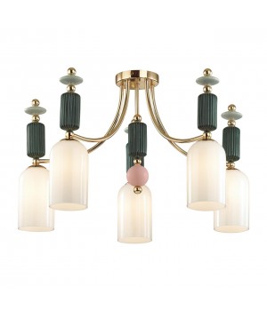 4861/5C CLASSIC ODL_EX21 73 золото/разноцветн./керамика/стекло Люстра потолочная E14 5*40W CANDY-foto6