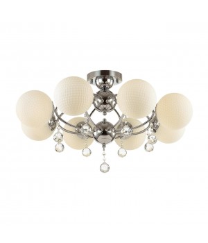 3953/8C MODERN ODL18 357 хром/белый/хрусталь Люстра потолочная IP20 E27 8*60W 220V JOLLY-foto4