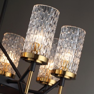 4225/6 MIDCENT ODL21 479 черный/золотист/металл Люстра IP20 6*E14 60W VITTORIA-foto6