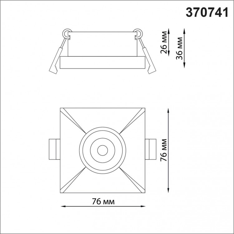 370741 SPOT NT21 247 черный Светильник встраиваемый IP20 GU10 50W 220V METIS