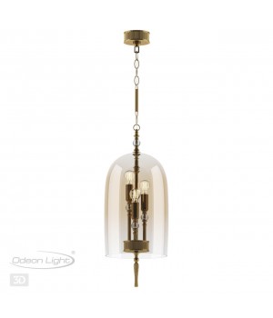 4892/3 NEO ODL_EX22 63 бронзовый с патиной/'коньячный'/стекло Подвес E14 3*40W BELL-foto5
