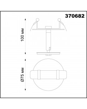 370682 KONST NT19 144 черный Встраив.св-к без плафона (плафоны арт. 370694-370711) IP20 GU10 UNITE-foto2