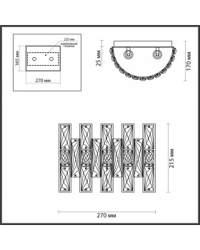 4121/2W HALL ODL21 481 золото/хрусталь Бра E14 2*40W DIORA-foto2