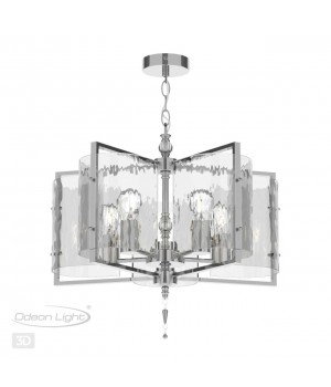 4888/5 MODERN ODL_EX22 93 хром/прозрачный/стекло Люстра E27 5*60W ELEGANTE-foto5