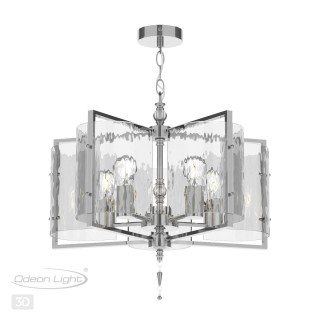 4888/5 MODERN ODL_EX22 93 хром/прозрачный/стекло Люстра E27 5*60W ELEGANTE-foto5