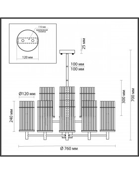 4809/9 MIDCENT ODL21 477 бронзовый/прозрачный Люстра E14 9*60W FORMIA-foto2
