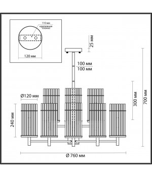 4809/9 MIDCENT ODL21 477 бронзовый/прозрачный Люстра E14 9*60W FORMIA-foto2