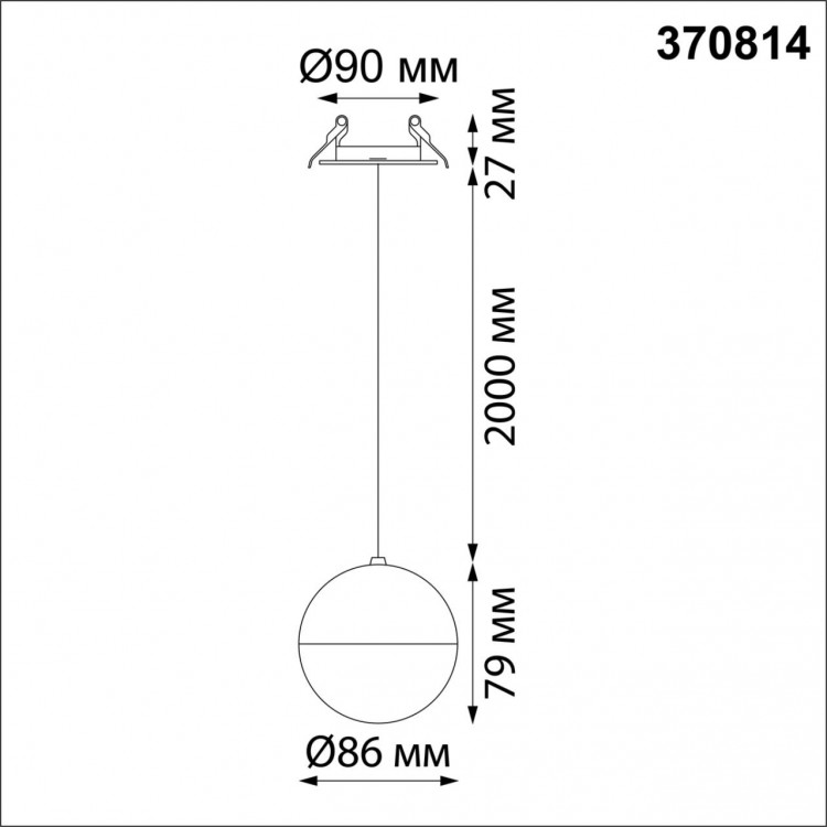 370814 SPOT NT22 231 черный Светильник встраиваемый, длина провода 2м IP20 GU10 9W 220V GARN