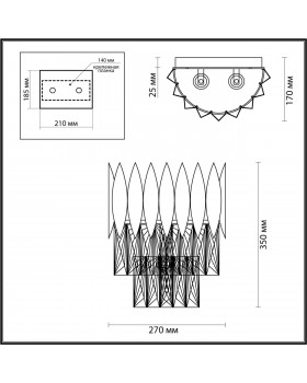 4124/2W HALL ODL21 435 золото/хрусталь Бра E14 2*40W VALETTA-foto2