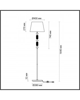 4861/1FA CLASSIC ODL_EX22 77 золотой/раноцветн.керамика/абажур Торшер E27 1*60W 4861/1FA CANDY-foto2