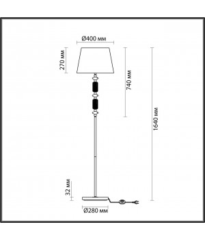 4861/1FA CLASSIC ODL_EX22 77 золотой/раноцветн.керамика/абажур Торшер E27 1*60W 4861/1FA CANDY-foto2