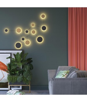 4211/38WL HIGHTECH ODL20 137 черн/золот/металл Настенный светильник провод 1,7м LED 25W GALAXY-foto3