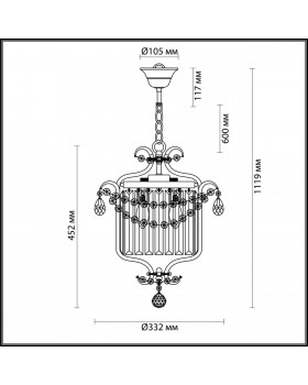 4686/3 CLASSIC ODL20 457 серебристый/хрусталь Подвес E14 3*40W 220V SHARM-foto2