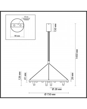 3918/63L L-VISION ODL20 150 черный/золотистый/металл Подвесной светильник LED 63W 4000K BEVEREN-foto2