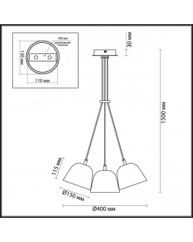 4455/3 MODERNI LN20 184 черный, медный Люстра E14 3*40W 220V JOSEPH-foto2