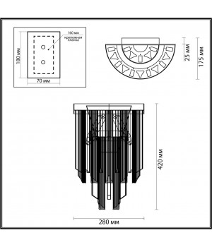 4925/2W ARTDEC ODL22 369 золотой/стекло Бра E14 2*40W ROMANA-foto2