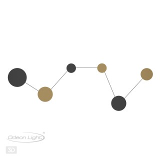 4211/51WL HIGHTECH ODL20 137 черн/золот/металл Настенный светильник провод 2,2м LED 29W GALAXY-foto5