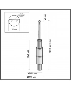 4938/7 HALL (В 2-Х КОРОБКАХ) ODL22 438 матов.золотой/прозрачный/стекло/ Люстра E14 7*40W MERKALE-foto2