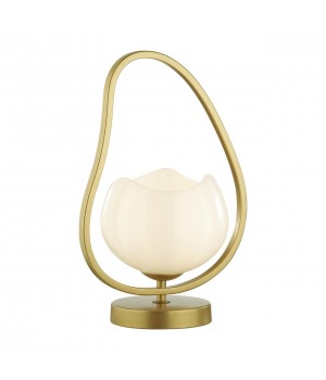 4873/1T MODERN ODL_EX22 85 золотой/белый/стекло Настольная лампа E14 1*40W WATERLILY-foto6