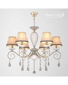 3924/6 CLASSIC ODL18 426 мат.серебро/перламутр/хрусталь Люстра IP20 E14 6*40W 220V MARIONETTA-foto4