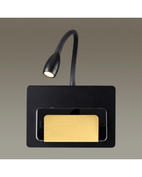 4242/3WL HIGHTECH ODL21 225 черн/золотистый Настенный светильник c USB IP20 LED 3W 240Лм 3000K SONIA-foto3