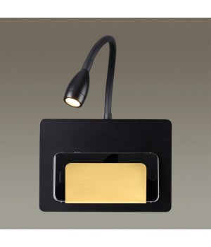 4242/3WL HIGHTECH ODL21 225 черн/золотистый Настенный светильник c USB IP20 LED 3W 240Лм 3000K SONIA-foto3
