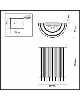 4788/2W HALL ODL21 454 золото/металл/стекло Бра E14 2*40W YORK-foto2