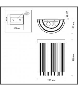 4788/2W HALL ODL21 454 золото/металл/стекло Бра E14 2*40W YORK-foto2