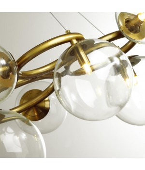 4276/9 MODERN ODL21 397 прозр/стекло/золотистый Подвесной светильник IP20 G9 9*40W NUVOLA-foto6