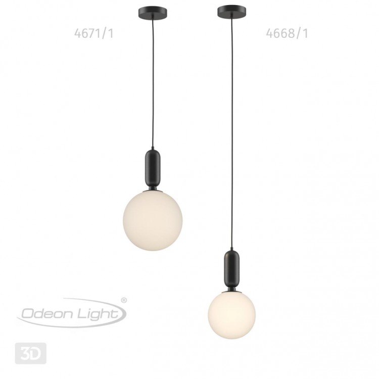 4671/1 PENDANT ODL20 309 черный/белый Подвес E27 1*40W (тип лампы СВЕЧА ) 220V OKIA